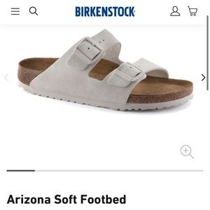 Antique White Suede Arizona Soft Footbed Birkenstocks